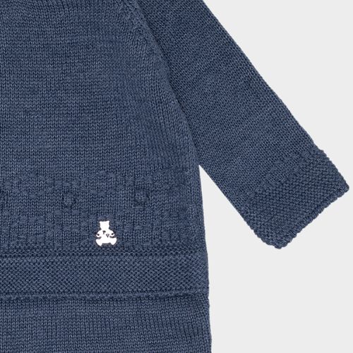Conjunto Manta Bebê Feminino Macacão com Blusa Falsa Losan Pipo - INDIGO BLUE