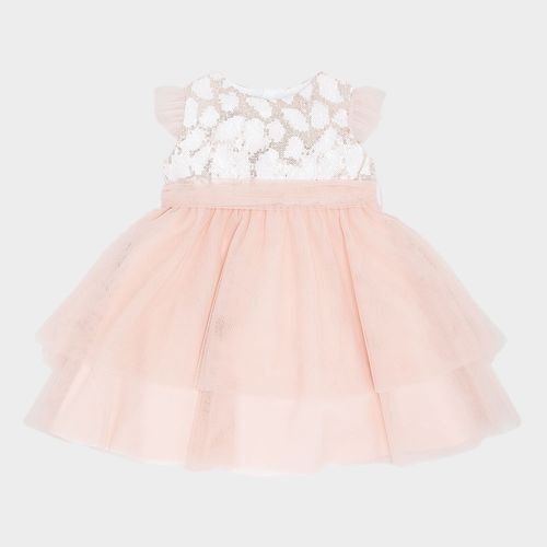 Vestido Bebê Feminino Festa Tule e Paetê - ROSE