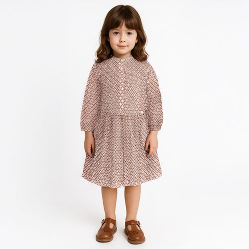 Conjunto Saia Infantil Feminina Laise Bordado Garten - MARROM