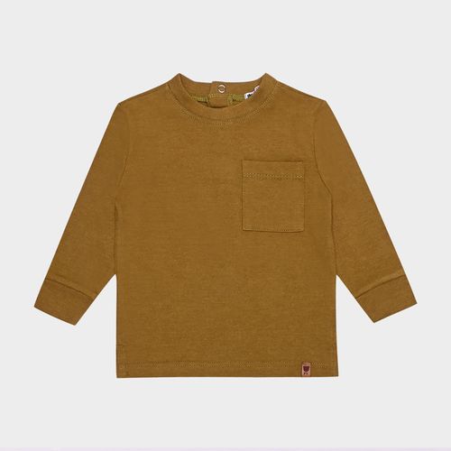 Camiseta de Bebê Masculina Manga Longa Malhão - AMARELO