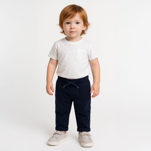 Calça de Bebê Masculina Piquet - AZUL MARINHO