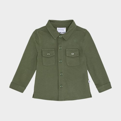 Camisa Bebê Masculino em Piquet Pima Bolsos - VERDE
