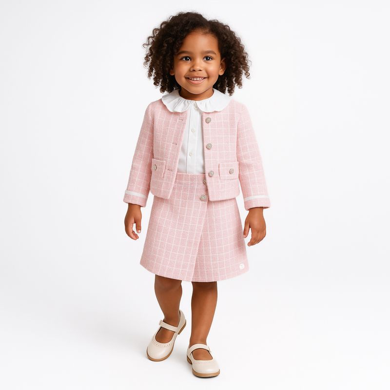 Casaco Bebe Feminino Tweed - ROSA_02.12.0243_1011_1