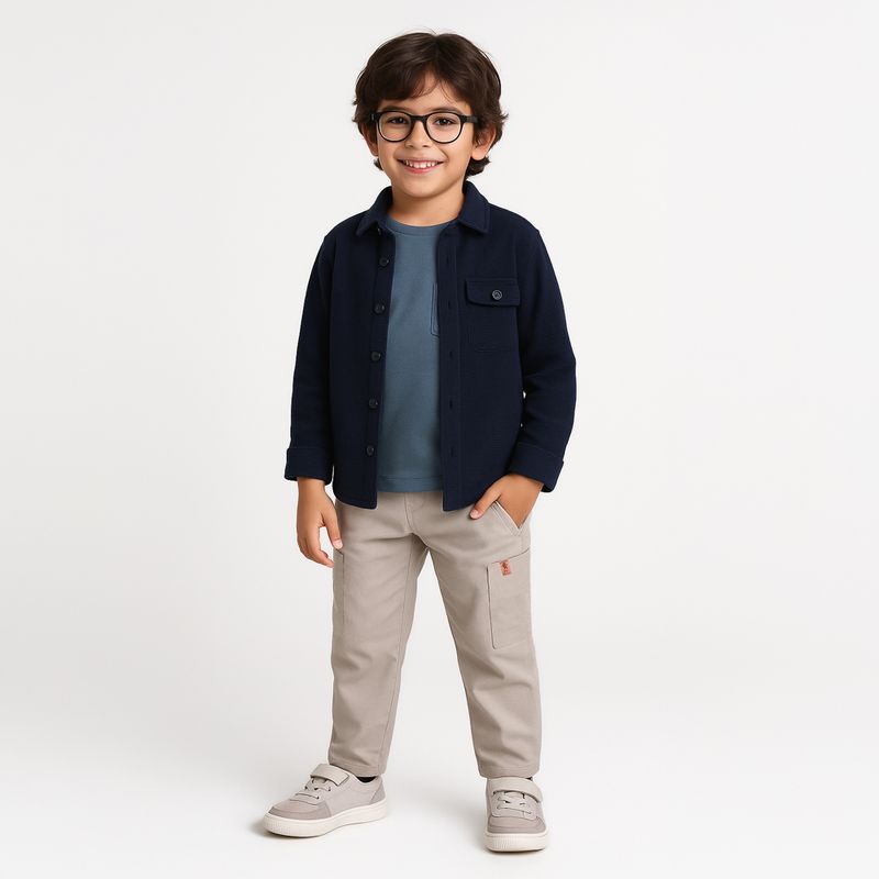 Camisa Infantil Masculina Manga Longa Malha com Bolso - AZUL MARINHO_02.41.0047_1015_1
