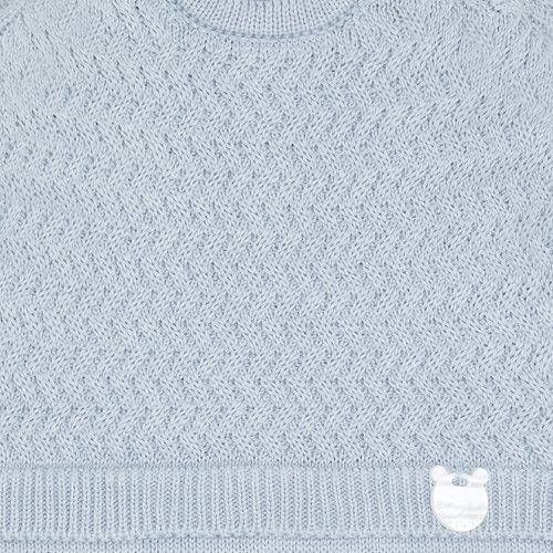 Macacão Bebê Feminino Blusa Falsa Tijolinho - AZUL MESCLA