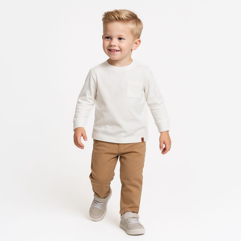 Camiseta de Bebe Masculina Manga Longa Malhao Pima - OFF WHITE_02.02.1269_1013_1