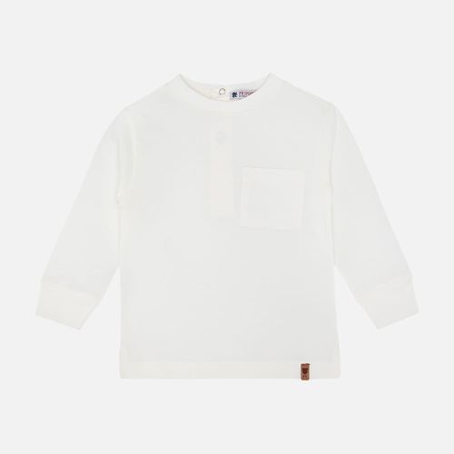 Camiseta de Bebê Masculina Manga Longa Malhão Pima - OFF WHITE