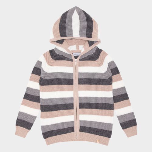 Blusa Infantil Masculino Tricot Listrada - BEGE