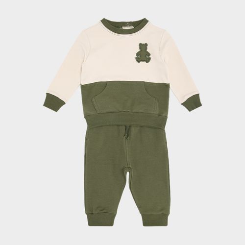Conjunto Bebê Masculino Sport Fleece Bicolor - VERDE
