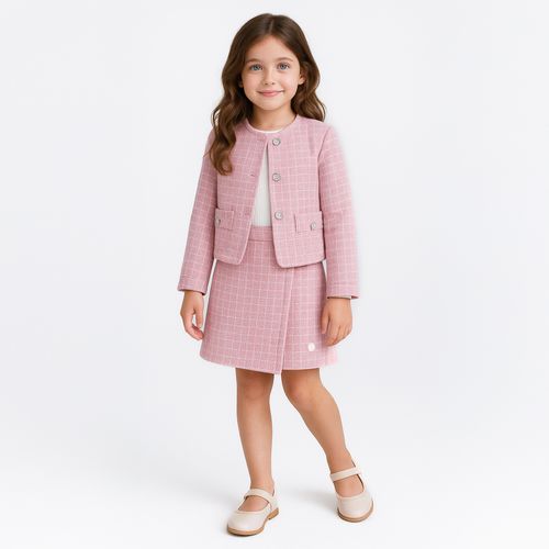 Casaco Infantil Feminino Tweed - ROSA