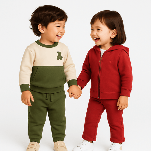 Conjunto Bebê Masculino Sport Fleece Bicolor - VERDE