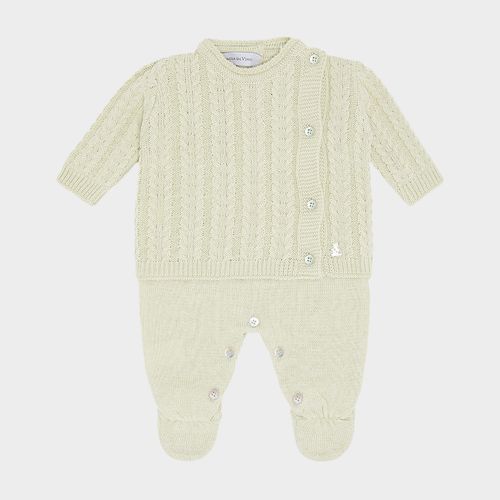 Saída de Maternidade Masculina com Manta Tricot - VERDE ALOE WASH