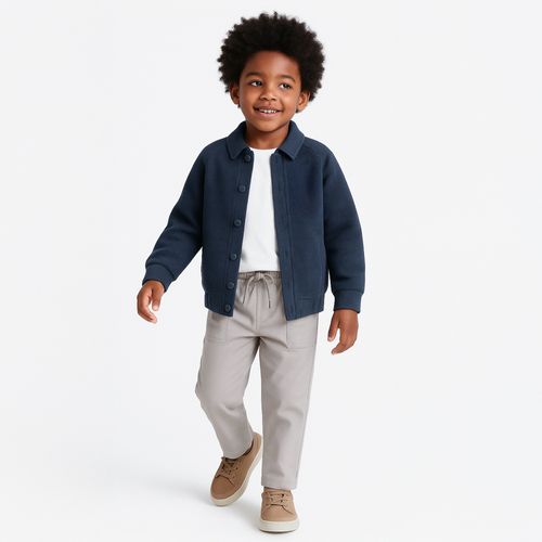 Casaco Infantil Masculino Compact Fleece Raglan - AZUL MARINHO