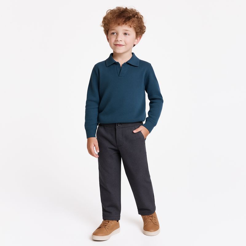 Blusa Infantil Masculino em Tricot com Gola Polo - AZUL PROFUNDO_08.01.0189_1040_1
