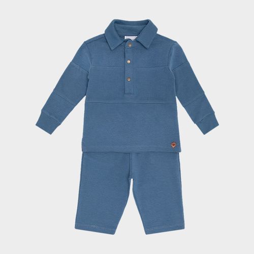 Conjunto Bebê Masculino  Soft Blend Recortes - AZUL JEANS