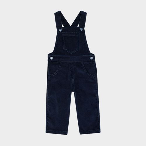 Jardineira Bebê Masculino Veludo - AZUL MARINHO