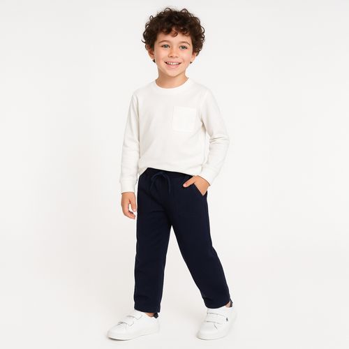Calça Infantil Masculina Piquet - AZUL MARINHO