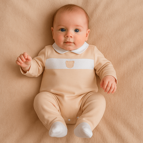 Macacão Bebê Masculino Egípcio Gold Smock Bimbi - BEGE