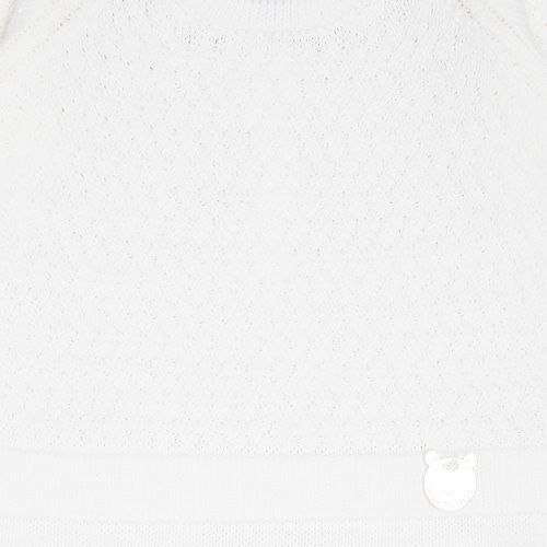 Conjunto Xale Bebê Feminino Macacão e Blusa Falsa - BRANCO