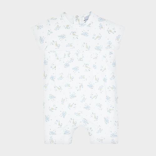 Macacão Curto Bebê Masculino Safari - BRANCO