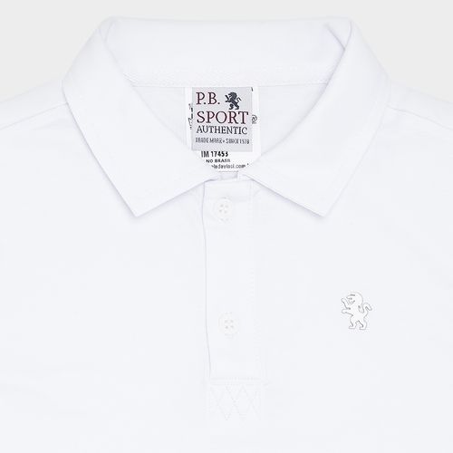 Camiseta Polo Infantil Masculina - BRANCO