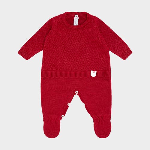 Conjunto Xale Bebê Feminino Macacão e Blusa Falsa Tijolinho - RED NIGHT