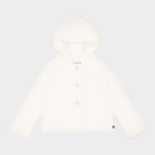Casaco Infantil Feminino Microsoft com Capuz - OFF WHITE