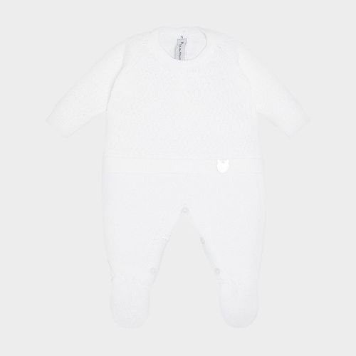 Macacão Bebê Feminino Blusa Falsa Tijolinho - BRANCO