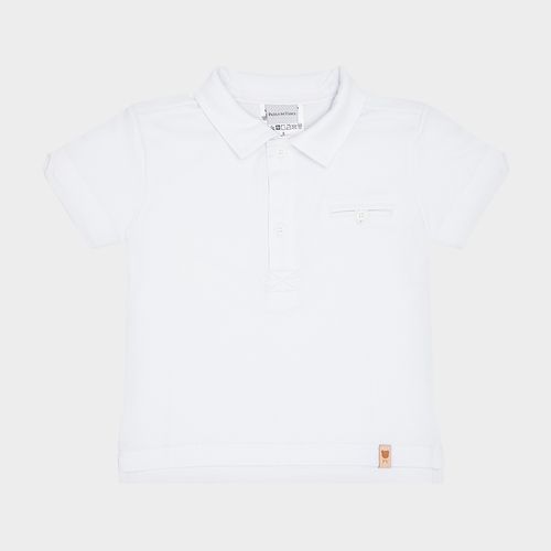 Camisa Polo Bebê Masculina Interlock Pima - BRANCO