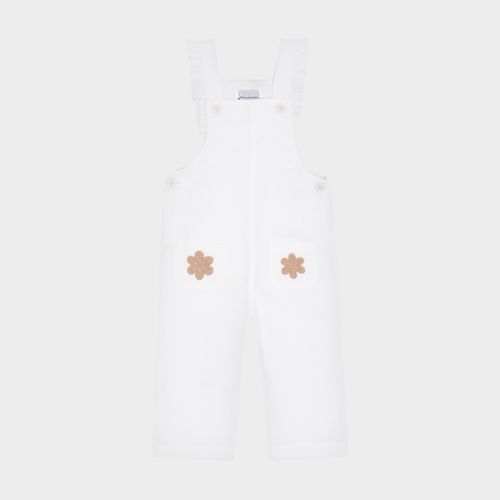 Jardineira Bebê Feminina veludo - OFF WHITE