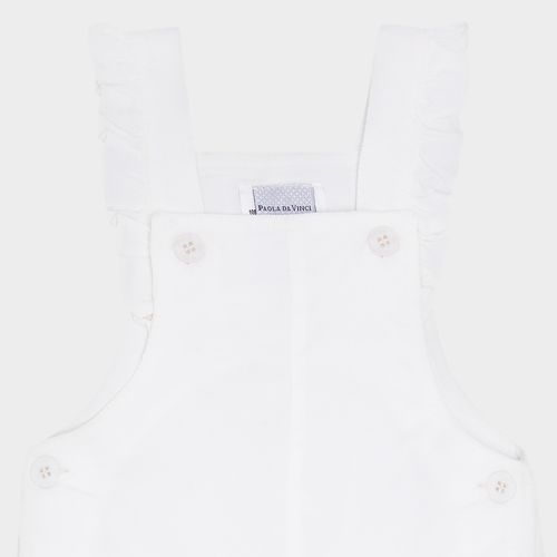 Jardineira Bebê Feminina veludo - OFF WHITE