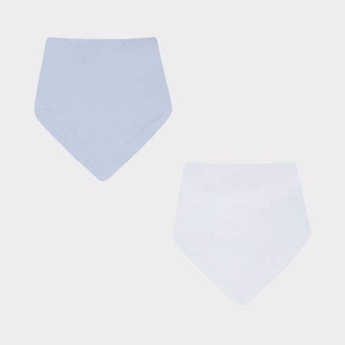 Conjunto de Babador Bandana Cores - 2 Unidades - AZUL/ BRANCO