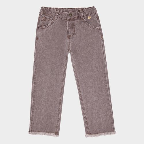 Calça Infantil Feminino Jeans Trincado - MARROM