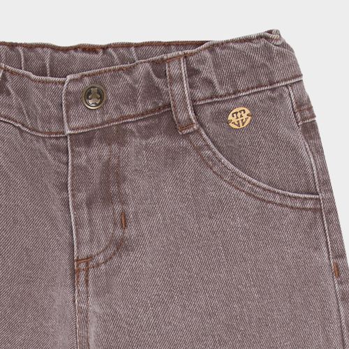 Calça Infantil Feminino Jeans Trincado - MARROM