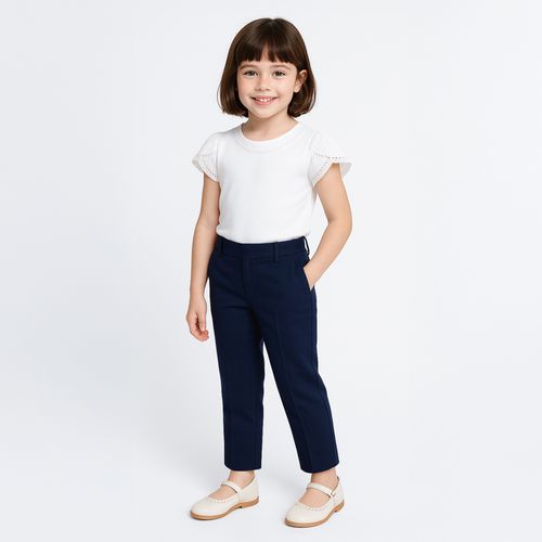 Camiseta Infantil Feminino Silk Egípcio Renda - BRANCO