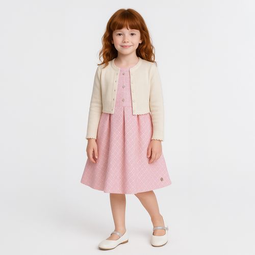 Vestido Infantil Feminino Tweed - ROSA