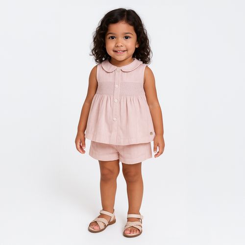 Conjunto Bebê Feminino Puro Linho - ROSE