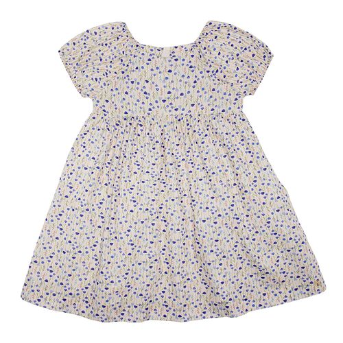 Vestido Infantil Feminino Algodão Egípcio Estampa Tulipas - BEGE