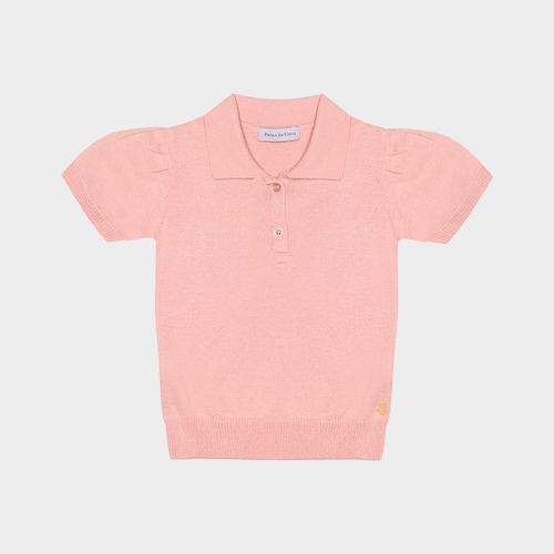 Blusa Bebê Feminina Polo Manga Princesa - ROSA CLARO