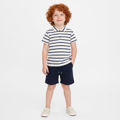 Conjunto Bebê Masculino Malhão Listrado - AZUL MARINHO