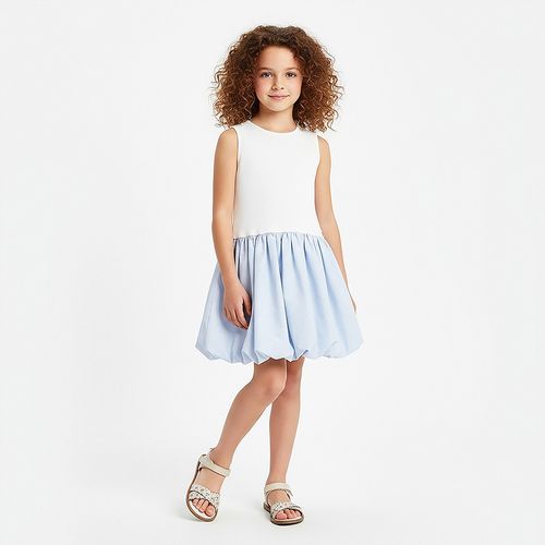 Vestido Infantil Feminino Regata com Saia Balonê - AZUL