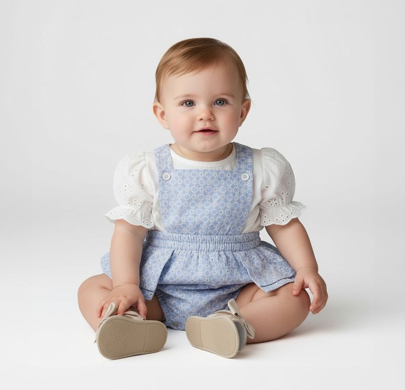 Romper Bebe Feminino Laiser Garten - AZUL ref 17.02.0064_1023