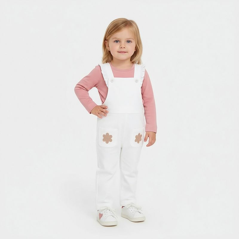 Jardineira Bebe Feminina veludo - OFF WHITE ref 03.13.0268_1013