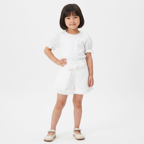 Shorts Bebê Feminino Titus com Laço - BRANCO