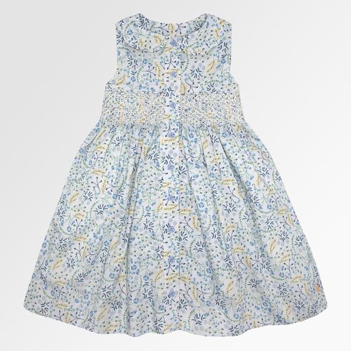 Vestido Infantil Feminino Algodão Egípcio Estampa Caleidoscópio - AZUL