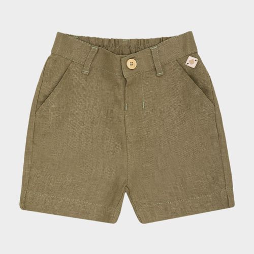 Bermuda Bebê Masculina Puro Linho - VERDE