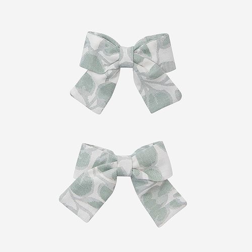 Conjunto de Laço Bebê Clips Cruzado com Ponta Reta - VERDE FOLHAS