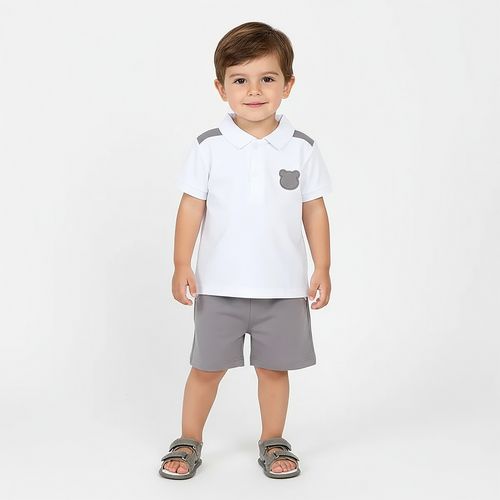 Conjunto Bebê Masculino Soft Confort com Recortes - CINZA