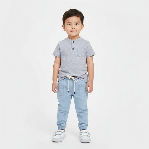 Camiseta Bebê Masculina Cotton List Com Abertura - AZUL MARINHO
