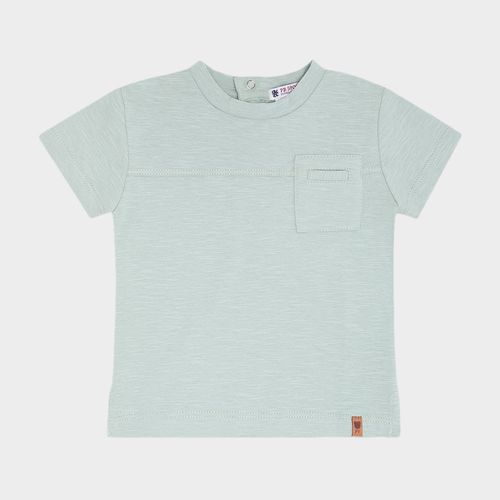 Camiseta Bebê Masculina Malha Flame com Recorte - VERDE